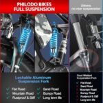 PHILODO Electric Bike for Adults, Dual Motor Fat Tire Ebike 2 * 1000W Dual Battery Electric Bicycles 48V 46AH with Full Suspension Hydraulic Disc Brakes 35MPH - Image 3