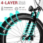 Himiway Cruiser Electric Bike, 750W 50 Miles 48V 15Ah Battery 26"x4" Fat Tire,25MPH Top Speed, 7 Speed, 350LBS Payload,UL Certified - Image 4