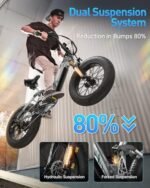 Corgi Electric Bike for Adults 960W, 48V 20Ah Battery Ebike, New Longitudinal Suspension Ebike, 20'' Fat Tire Full Suspension Mountain Ebike, 28MPH & 80Miles Range, LCD Display, 7 Speed - Image 6