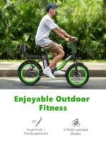 750W Electric Bike for Adults, Folding Ebike 48V 13Ah Removable Battery Max Speed 25MPH,Full Suspension System Design 20''×3.0''Fat Tire Electric Bicycle - Image 4