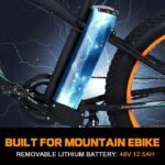 ECOTRIC Coolboy Electric Bike 26" Fat Tire 750W Electric Mountain Bike 48V 12.5AH Removable Large Battery Adult Electric Bicycles Beach Snow Mountain Bike Dual Shock Absorber & Shimano 7-Speed - Image 6