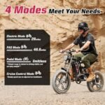 E2 Electric Bike for Adults,750W Ebike with 48V13Ah Removable Battery,All-Terrain 20" Fat Tire Electric Bikes Up to 28MPH & 46.6Miles,Full Suspension,Cruise Control,UL Certified,Moped E-Bike - Image 4