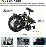 HILAND Rockshark 20 inch Folding Electric Bike for Adults with 250W Motor, 36V 7.8AH Removable Battery, Front Light & 7-Speed Electric Bicycles, Urban Ebike - Image 5