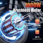 Toofly Electric Bike for Adult, Peak 1000W Foldable Ebike Up to 30MPH & 35 Miles (Throttle), 48V 20Ah Removable Battery, 16" Tires Folding E Bike Adults Electric Bicycle for Commuter Travel (Black) - Image 3