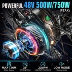 Speedrid 27.5" Electric Bike for Adults, Peak 750W Ebike, 60Miles Electric Mountain Bike/Electric Bicycle with Removable 48V/499Wh Battery, Fast Charge, LCD Display and 21 Speed - Image 2