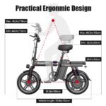 Toofly Electric Bike for Adult, Peak 1000W Foldable Ebike Up to 30MPH & 35 Miles (Throttle), 48V 20Ah Removable Battery, 16" Tires Folding E Bike Adults Electric Bicycle for Commuter Travel (Black) - Image 7