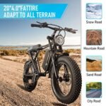 Electric Bike for Adults 26” Mountain Ebike 750W Motor with 48V/15Ah Removable Battery,7 Speed 29MPH Adult Dirt Bike(Grey) - Image 6