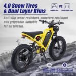 2000W Electric Bike for Adults,35MPH AWD Dual Motor Electric Mountain Bike,48V23Ah Removable Battery,26" Fat tire Electric Bicycles,with Suspension Fork,21 Speed Gears - Image 4