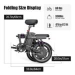 Toofly Electric Bike for Adult, Peak 1000W Foldable Ebike Up to 30MPH & 35 Miles (Throttle), 48V 20Ah Removable Battery, 16" Tires Folding E Bike Adults Electric Bicycle for Commuter Travel (Black) - Image 6