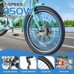 MOONCOOL Electric Tricycle for Adults, 350W 36V Electric Trike Motorized Three Wheel Electric Bicycle, 7 Speeds 3 Wheels Adult Electric Tricycle with Large Basket - Image 2