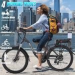 ANCHEER Electric Bike for Adults, 26" City Commuter Bike with 48V/10.4AH Battery, Up to 60 Miles, 3.5H Fast Charge, 7-Speed, 500W Peak Motor Step-Thru Cruiser Bike for Women Men, UL 2849 Certified - Image 2