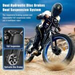 Ebikes Dual Motor, Electric Bike for Adults, 2000w Fat Tire Ebike 35mph Dual Motor Electric Bike with Removable 48v, All Terrain Ebikes for Adults, Full Suspension 26" Awd E Bike 22.4ah Battery - Image 3