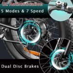 Electric Bike for Adults，Dual Motor Ebike，1000W/2000W Electric Bike，Fat Tire Electric Bike with 48V/20AH/23Ah Battery，80 Miles Bike Electric,12-Speed E-Bike and Passed UL&GCC Certification - Image 3