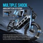 Juliet/Juliet Ⅱ Electric Bike for Adults 48/52V 60Ah Long Range E-Bike 200 Miles 1000/1500W Full Suspension E Bike 20 * 4.0" Fat Tire Electric Mountain Bike Dual Hydraulic Brakes - Image 4