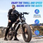 Electric Motorcycles for Adults, 1500W 20AH 30MPH Electric Bike 20'' Fat Tire Hydraulic Oil Disc Brakes Ebike, Bicicleta electrica para adultos - Image 2