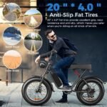 Ronson Adult Electric Bike,1000W Electric Bike 35MPH, 12-Speed 20" x4.0 Electric Bike Fat Tire,Electric Mountain Bike for Men,48V 20AH Removable Battery E Dirt Bike, Passed UL&GCC Certification - Image 2