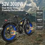 Dual-Motor 4000W/3000W Peak Fat-Tire Electric-Bike for Adults-Women-Men - with 52V 30AH/25AH Battery, 38MPH-42MPH, Full Suspension Ebikes, 24 Inch Dirt Bike for Off-Road Mountain Snow（US Warehouse） - Image 2