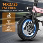 Toofly Foldable Electric Bike for Adult, 20MPH Speed & 20Miles Long Ranges, 500W Motor & 48V 15Ah Removable Battery, 14" Tires Folding E Bike Adults Electric Bicycle for Commuter Travel - Image 5