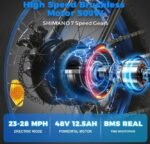 ECOTRIC Electric Bike 500W Folding Ebike 20" Fat Tire Foldable Electric Bicycle 48V 12.5AH Lithium Removable Battery Beach Snow Mountain E-Bike Commute Ebike for Adults Shimano 7-Speed,2 Batteries - Image 2