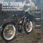 3000W Peak Fat-Tire Electric-Bike for Adults-Women-Men - Seeker24 Dual Motor Electric-Bicycle 52V 25AH Battery, 38MPH, Full Suspension Ebikes with 24 Inch for Off-Road Mountain Snow - US Warehouse - Image 2