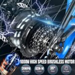 PHILODO Electric Bike for Adults, Fat Tire Ebike 26" Electric Bike 1000W Electric Mountain Bike 48V/17.5Ah Removable Battery 31MPH Electric Bicycles 21-Speed - Image 4