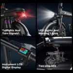 Toofly Electric Bike for Adult, Peak 1000W Foldable Ebike Up to 30MPH & 35 Miles (Throttle), 48V 20Ah Removable Battery, 16" Tires Folding E Bike Adults Electric Bicycle for Commuter Travel (Black) - Image 5