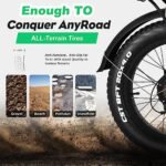 Folding Electric Bike for Adults, GELEISEN 750W(Peak1000W) Electric Mountain Bike, 48V 13Ah Removable Battery Up to 54 Miles, 28Mph 20"x4.0 Fat Tire Ebike, Professional 7 Speed Gear, UL2849 Certified - Image 4