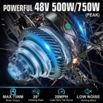 ANCHEER Electric Bike for Adults, Peak 750W Ebike, 3 Hours Fast Charge, 60 Miles Electric Bicycle with 48V/499Wh Battery, 27.5 ''Hummmer Electric Mountain Bike with LCD Display, 21/24 Speed - Image 3