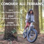 Rattan Pathfinder Electric Bike for Adults,28MPH 65Miles Ebike,Peak 1500W Motor Electric Mountain Bike with 48V 15AH Removable Battery,26 * 4 Fat Tires Ebike for Adults,7-Speed - Image 5