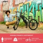 SWFT Edge Electric Mountain Bike for Adults- 44 Miles Max Range, 20mph Max Speed, 26” Tires, 3 Level Pedal Assist, LCD Display, EBike Black - Image 5
